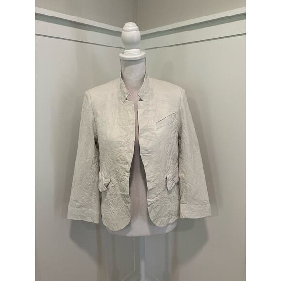 Zadig & Voltaire Verys Creased Leather Jacket in Natural - Picture 3 of 15